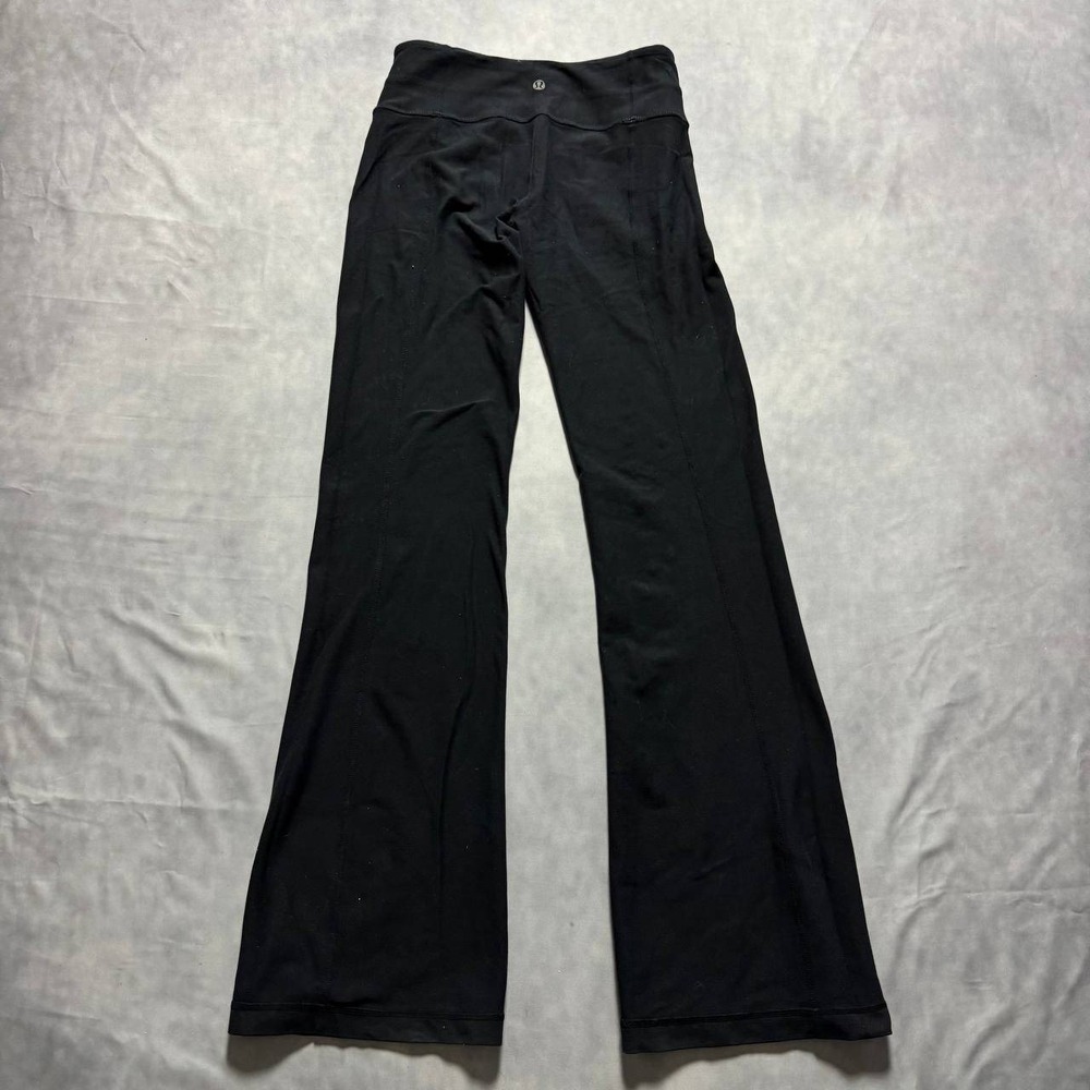 Lululemon Groove Pant Black Flare Yoga Pants Colorblock Waistband Size 4